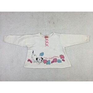 Vintage 101 Dalmatians Long Sleeve 24‎ Month Toddler White Shirt *READ*
